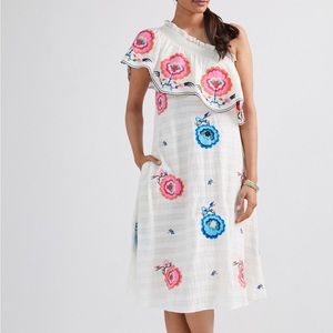 Plenty by Tracy Reese Embroidered One Shoulder Dress
